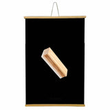 Yajnas 2X3 Feets (24X36 Inchs) Wall Hanging Non-Magnetic Black Roll Up Board With 1 Premium Wooden Duster Combo