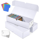 Fabmaker Trading Card Storage Box, 3-Pack1000 Count Card Storage Box with Dividers and Labels, Card Organizer for YuGiOh MTG TCG