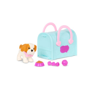 Pucci Pups - Collectible Puppy Set - Boston Terrier, Pug, Shih Tzu - Carrier Purse - Dog Accessories Included - Toys for Kids 3+