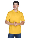 Harriton Mens 4 oz. Polytech Polo L Gold