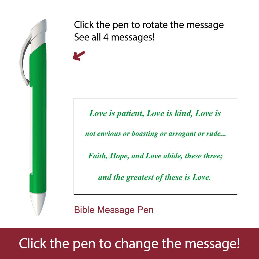 Greeting Pen Bible Verse Pen- 1St Corinthians Rotating Message 6 Pen Set 36048