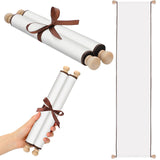 Epakh 1 Pcs Blank Scroll Paper with Wood Rods for Naughty or Nice List, Writing, Wedding Vows, Drawing, Cosplay Prop, Renaissanc