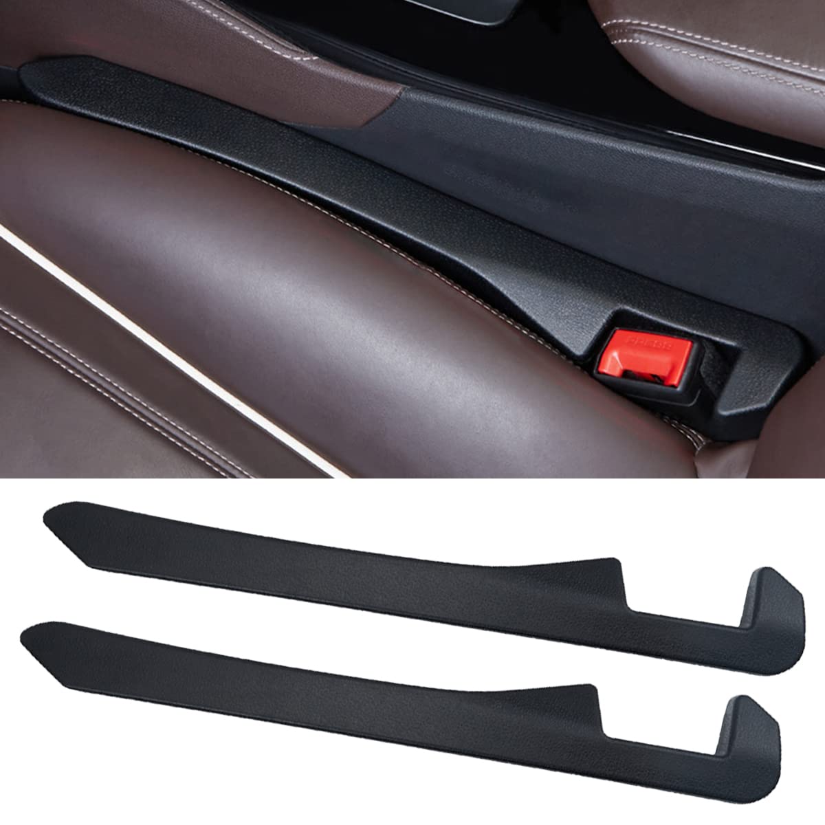 LYCARESUN 2 Pack Car Seat Gap Filler, Universal Car Seat Gap Plug to Fill The Gap Between Seat and Console Stop Things Dropping,