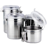 Foraineam 4-Piece Stainless Steel Airtight Canister Set with Clear Arylic Lid and Locking Clamp Food Storage Container Flour Can