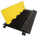 CXRCY Cable Ramp 2 Pack of 3 Channel PVC Rubber Cable Protector, 44000lbs Capacity Heavy Duty Speed Bumps Hose Cord Protector Ra