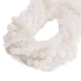 48Pcs Natural White Jade Beads, 8mm Smooth Polished Round Loose Beads, Gemstone Genuine Real Stone for DIY Bracelet Jewelry Stri