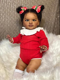 RXDOLL Big Size Reborn Baby Dolls Toddler Girl 26 Inch African American Reborn Toddler Black Dolls Girls Real Baby Doll Size wit