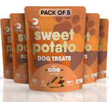 Davie's Sweet Potato Dog Treats - Healthy Dog Chews, Low Fat, Made in USA, 1 lb Bag - Pack of 5