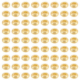 BENECREAT 300Pcs 3mm Flat Heishi Spacer Beads, Real 18K Gold Plated Spacer Beads, Flat Round Disc Loose Beads for Earrings Brace