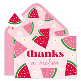Whaline 24 Pack Summer Thank You Cards Bulk Pink Red Watermelon Flower Thank You Note Cards with Envelope Sticker for Wedding Br