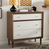 Baxton Studio Fp-6782-Walnutwhite Chests-Of-Drawers, Medium, White And Walnut