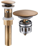 REGALMIX Bathroom Sink Drain with Overflow, Brushed Nickel Pop Up Drain 2 Pack, All Metal Bathroom Sink Stopper for Vanity Vesse