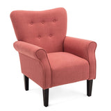 BELLEZE Modern Accent Chair for Living Room, High Back Armchair with Wooden Legs, Upholstered Wingback Side Chair Padded Armrest