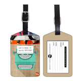Nutcase Designer Luggage Travel Baggage Tags Set Of 2 With Name Card Inside Tpyewriter