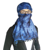 Switchon Rayon Mill Tie Dye Innovative Scarf For Women With Closer 3 Inch Hook And Loop Tape Size Adjustable (Gray) (Blue), For 