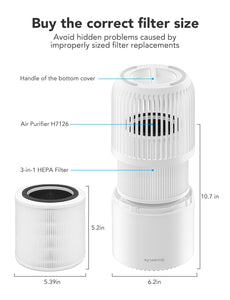 GoveeLife Air Purifier Replacement Accessories for H7126,H13 HEPA 2Pack