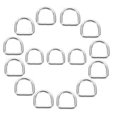 Meccanixity 15Pcs 0.6 X 0.5 Inch Metal D Rings, Silver Welded Rings Buckles, Solid Hardware Bags Rings For Purse, Sewing Keychai