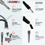 5 CORE Professional Dynamic Unidirectional Vocal Microphone with Steel Mesh Grille, Neodymium Cardioid Pickup, XLR Connectivity,