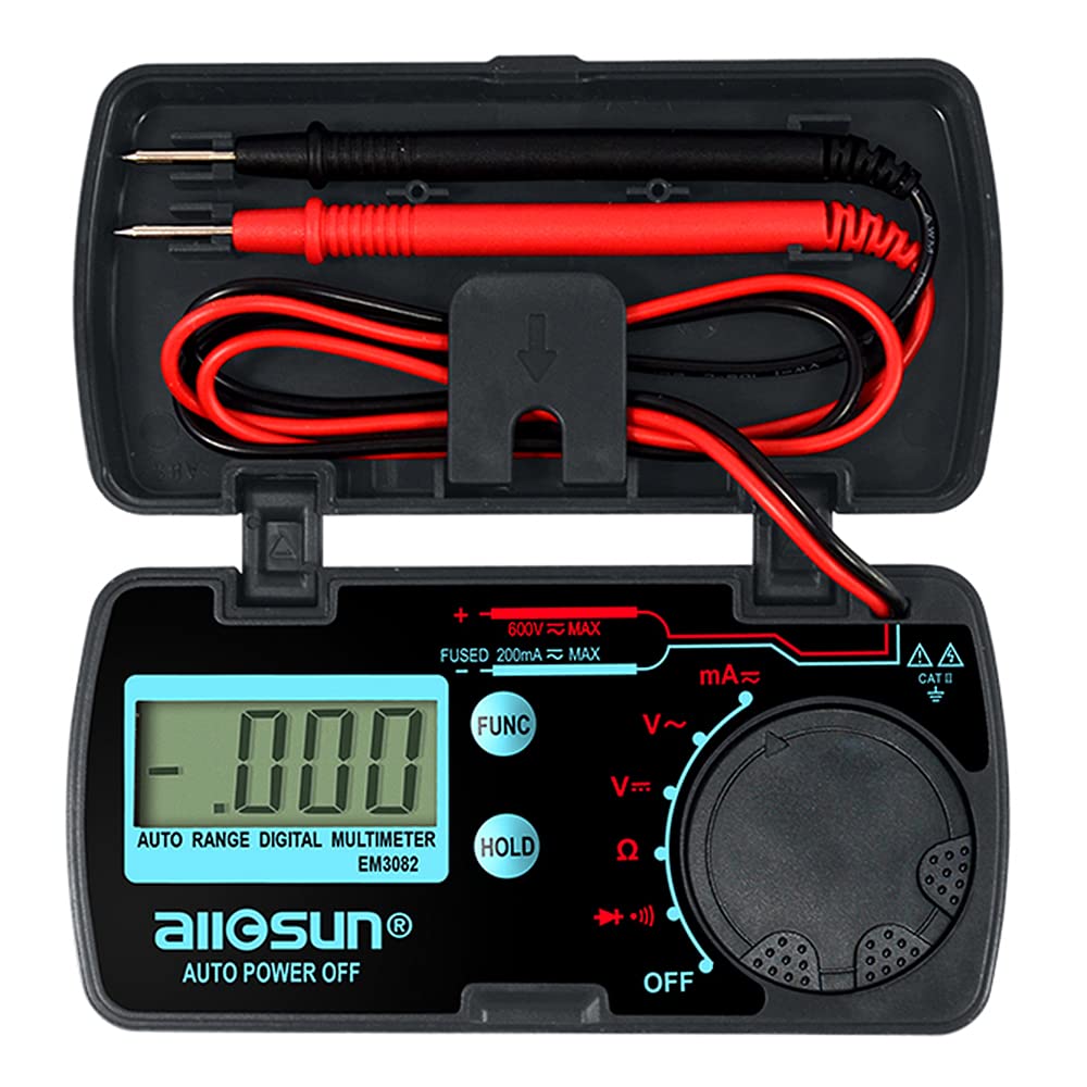 Allsun Mini Auto Range Folding Digital Multimeter Automotive Tester Ac Dc Volt Amp Ohm Lcd Travel Voltmeter Ammeter Continuity T