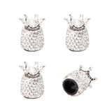 Roson Valve Stem Caps, 4 Pack Handmade Crown Bling Crystal Rhinestone Car Wheel Tire Valve, Attractive Dustproof Car Accessories