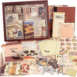 Udhvrekh Scrapbook Kit A6 Junk Journal Notebook Set With Aesthetic Stickers, Washi Tape, Scrapbook Papers, Envelopes, Folding La
