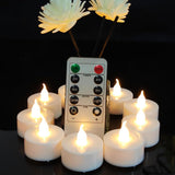 Remote flameless led Tea Light Candles with Timer,Realistic Flickering tealight Candles with Remote,Safe Decorative Lighting for