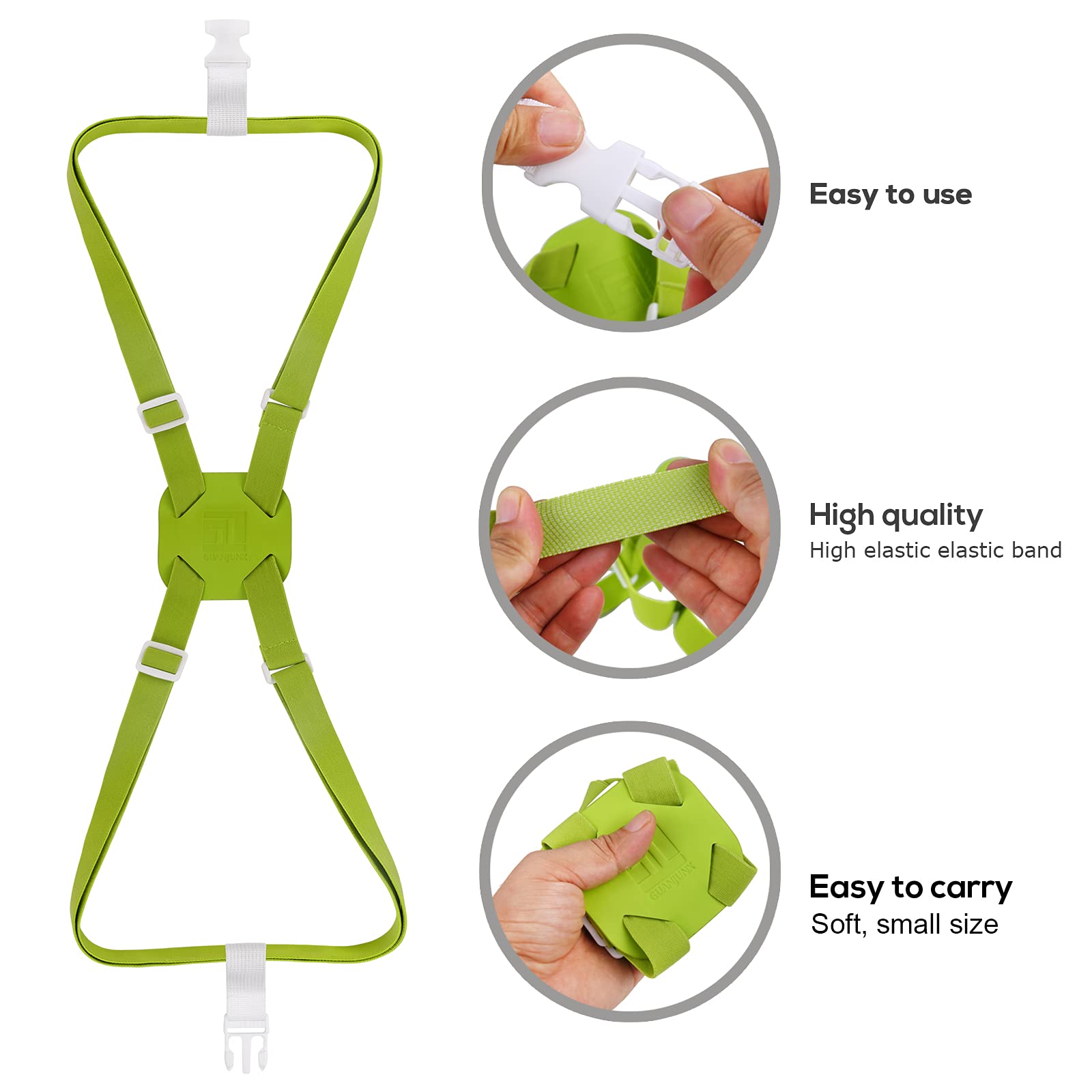 VVILL Bag Bungee, Luggage Straps Suitcase Adjustable Belt - Lightweight and Durable Travel Bag Accessories (Long Green Size).