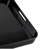10 Strawberry Street 13.5 Lacquer Round Serving Tray with handles, Black