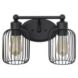 All The Rages Ironhouse 2-Light Metal & Glass Vanity Fixture In Black/Clear