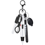 MotiMind 6 Pcs Nurse Pen Set Include Permanent Marker Pen Retractable Ballpoint Pen Keychain Clip Foldable Scissors Lights LED F