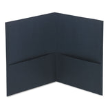Universal 56638 TwoPocket Portfolio, Embossed Leather Grain Paper, Dark Blue, 25/Box