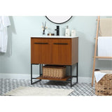 Elegant Decor Sloane 30 Mdf And Steel Single Bathroom Vanity In Teak