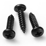 BNUOK #6 x 1 Inch Pan Head Wood Screws, Phillips Drive, Black Oxide Stainless Steel 304 (18-8), Self Tapping for Wood, Sheet Met