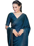 Satrani Womens Pure Georgette Saree (3186S141N_Dark Blue)
