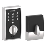 SCHLAGE BE375 CEN 625 Touch Keyless Touchscreen Electronic Deadbolt Lock, Bright Chrome