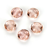 100pcs Adabele Austrian 8mm Faceted Flat Round Coin Crystal Beads Light Padparadscha Pink Compatible with Swarovski Preciosa 505