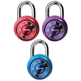 Master Lock 1533TRI Locker Lock Mini Combination Padlock, 3 count (Pack of 1), Colors may vary