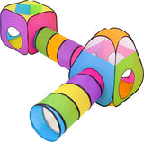 NUBUNI 4pc Pop Up Children Play Tent : 2 Crawl Tunnel + 2 Tents : Kids Tents for Boys, Girls, Babies & Toddlers for Indoor & Out