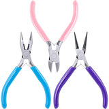 SONGIN 3 Pack Jewelry Pliers Set Tools Includes Needle Nose, Round Nose and Wire Cutters Chain Nose Pliers for Jewelry Making Re