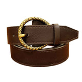 Urbanity WomenS Horseshoe Brown Golden Buckle Pu Leather Waist Belt (36, Brown Ga)