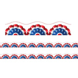 Borders/Trims, Magnetic, Scallop Cut, Patriotic Theme, 24' per Pack, 2 Packs