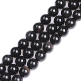 GEM-Inside Natural 12mm Black Obsidian Gemstone Loose Beads Round Energy Power Beads for Jewelry Making 15