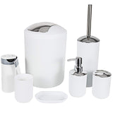 6 Piece Bathroom Accessories Sets,Bathroom Set 6 Pieces Plastic Lotion Dispenser,Toothbrush Holder,Bathroom Tumblers,Soap Dish,T