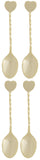 HIC Kitchen Demi Spoon Set, Heart Design, Gold Plated Stainless Steel, Set of 4