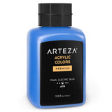 ARTEZA Acrylic Paint, A719 Pearl Electric Blue, 33.8 fl oz, 1000ml Jar, Opaque, Quick-Drying, Acrylic Paints for Painting on Can