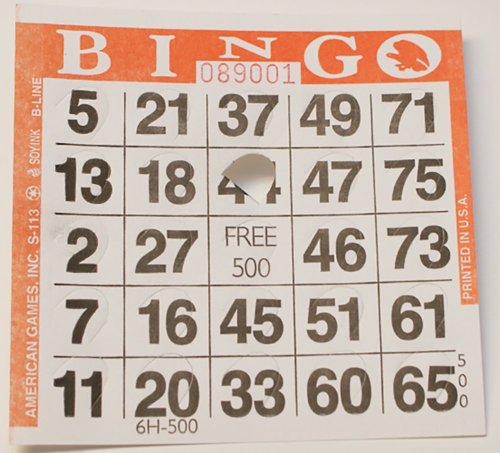 American Games Pushout Bingo Cards (500 ct)-Select Color Below (Orange)
