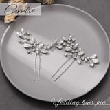 Casdre Crystal Bride Wedding Hair Pins Rhinestone Bridal Hair Pieces Wedding Hair Accessories for Women and Girls (Pack of 2) (A