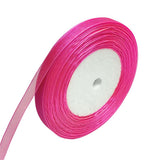 Chenkou Craft Solid Organza Ribbon 1/2 Hot-Pink 1 Roll 50 Yards Craft Bow Party Decoration Packing Ribbons (Hot Pink, 1/2(12mm))
