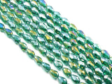 The Design Cart Sea Green Transparent Rainbow Drop/Briolette Crystal Bead (6 Mm * 8 Mm) (5 Strings) For ? Jewellery Making, Bead