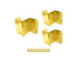 QCAA Heavy Duty 3.5 Swing Clear Offset Door Hinge Loose Pin, 5/8 Radius, Expandable Door Hinge, Brass, Made in Taiwan, 3 Pack
